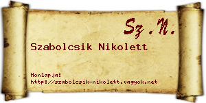 Szabolcsik Nikolett névjegykártya
